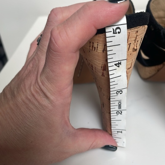 EUC Michael Kors Astor Black Suede Studded Corked Platform Slide Size 9 - Picture 9 of 9